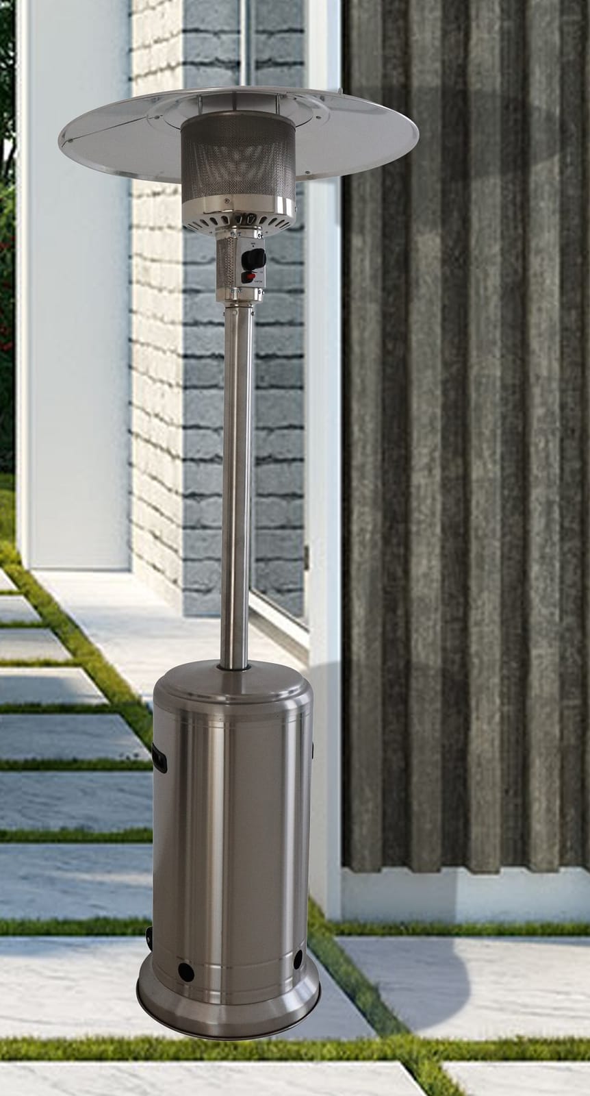 46000 BTU Stainless Steel Patio Heater - Steel Gray