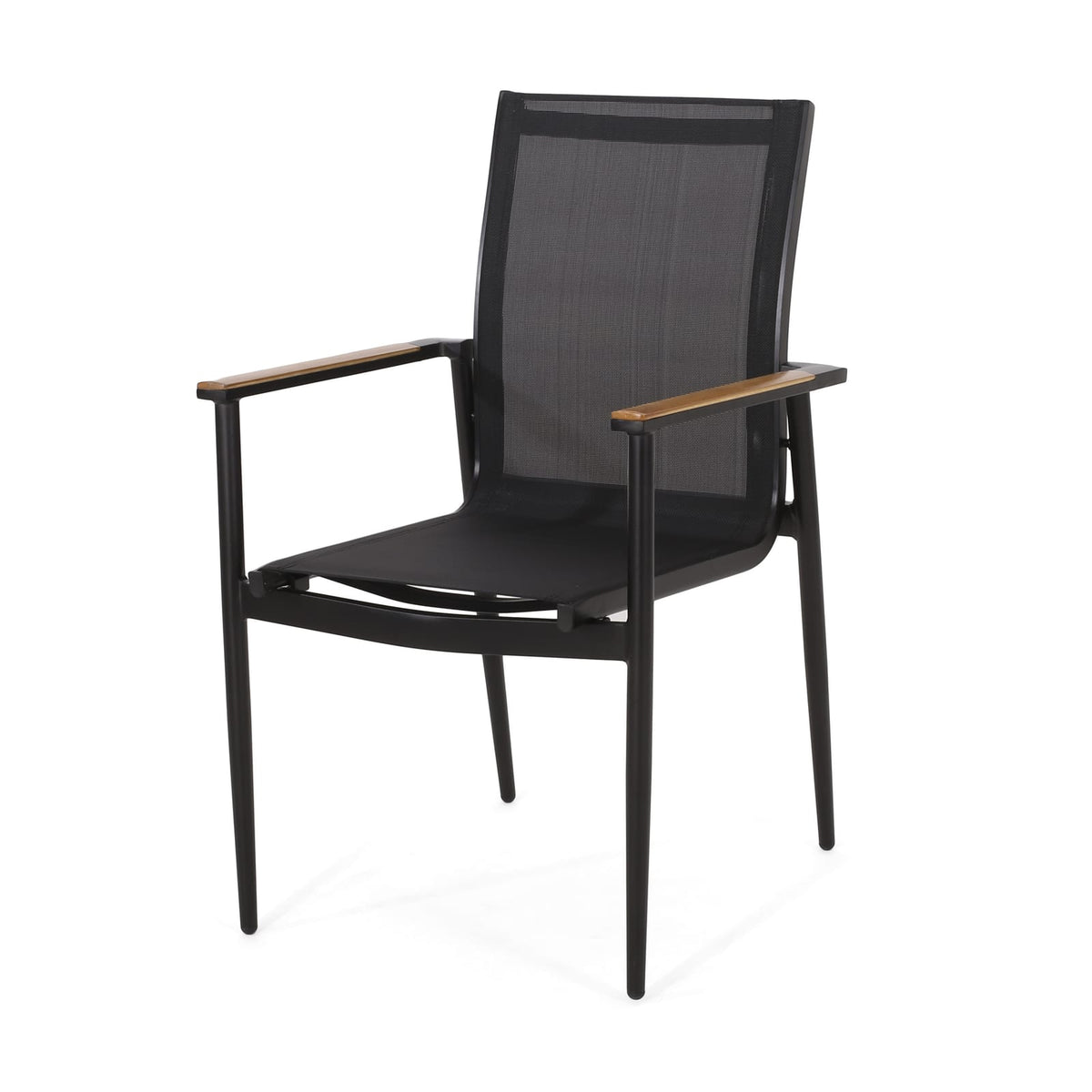Natural Aluminum Outdoor Patio Dining Chairs Set