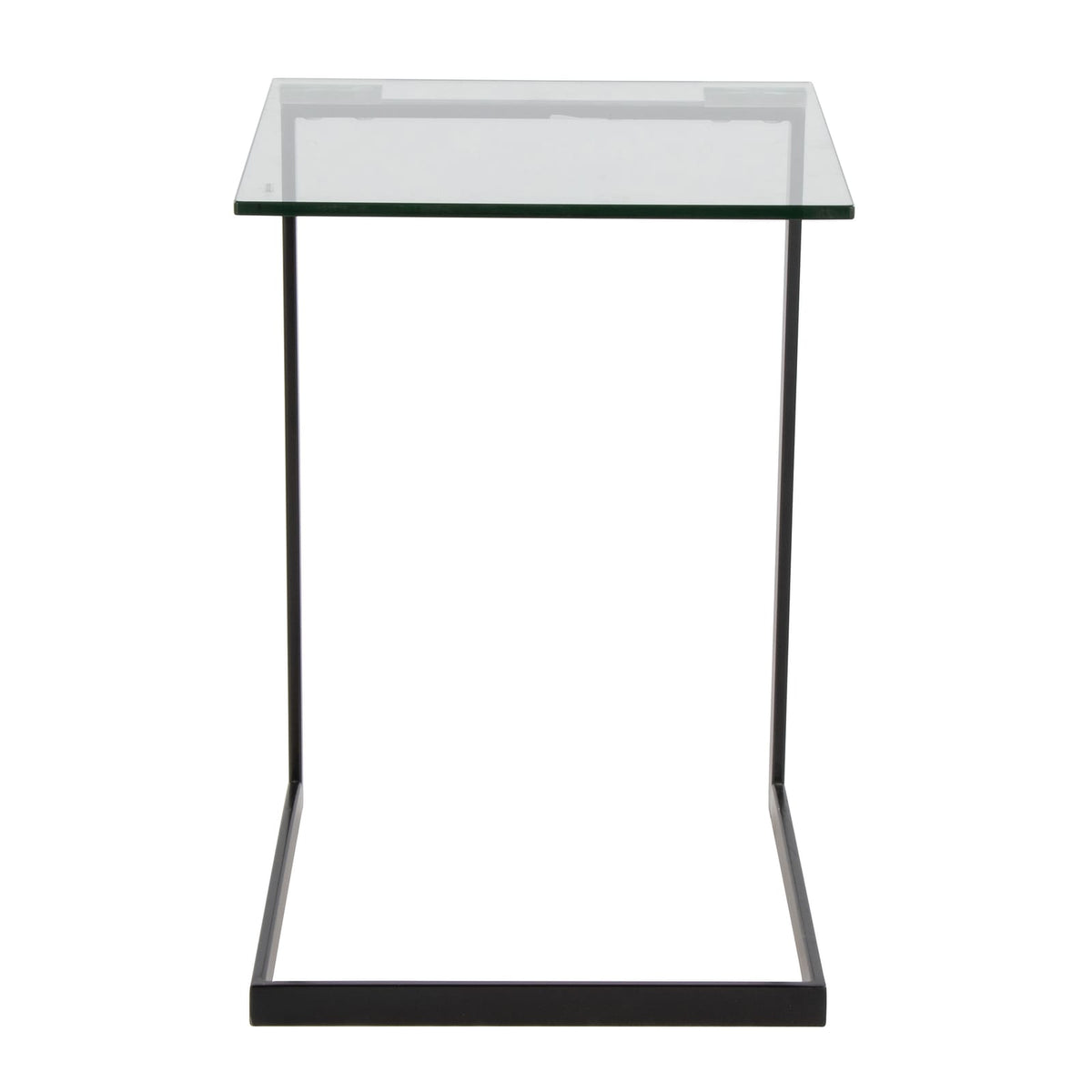 Clear Glass Metal End Table - Modern Living Room Table