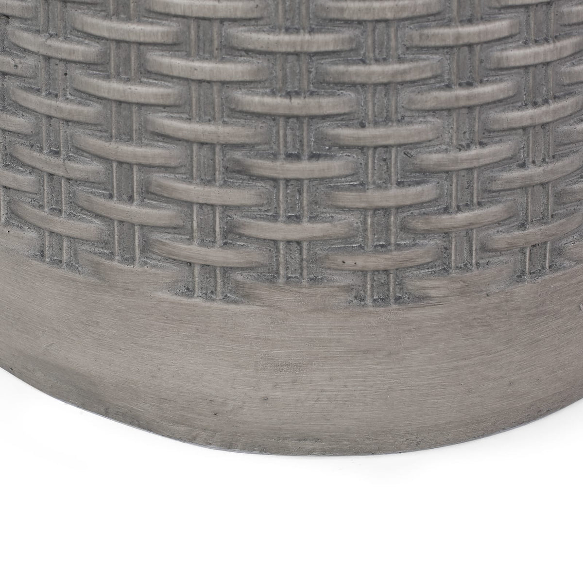 Light Grey Magnesium Oxide Outdoor Table - 15.75" Round Side Accent Table