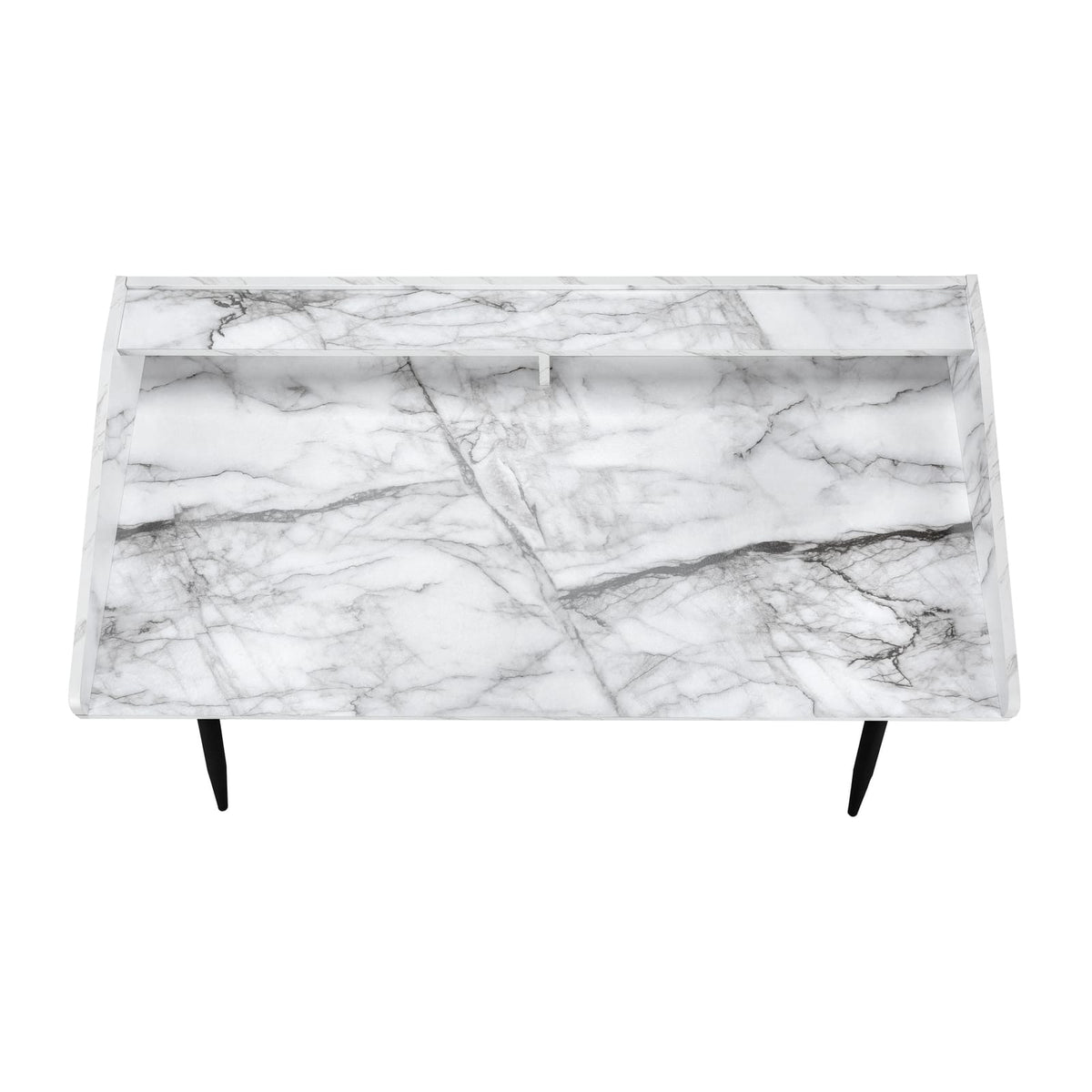 Computer Desk, White Home Office Desk with Storage Shelves - 48"L
