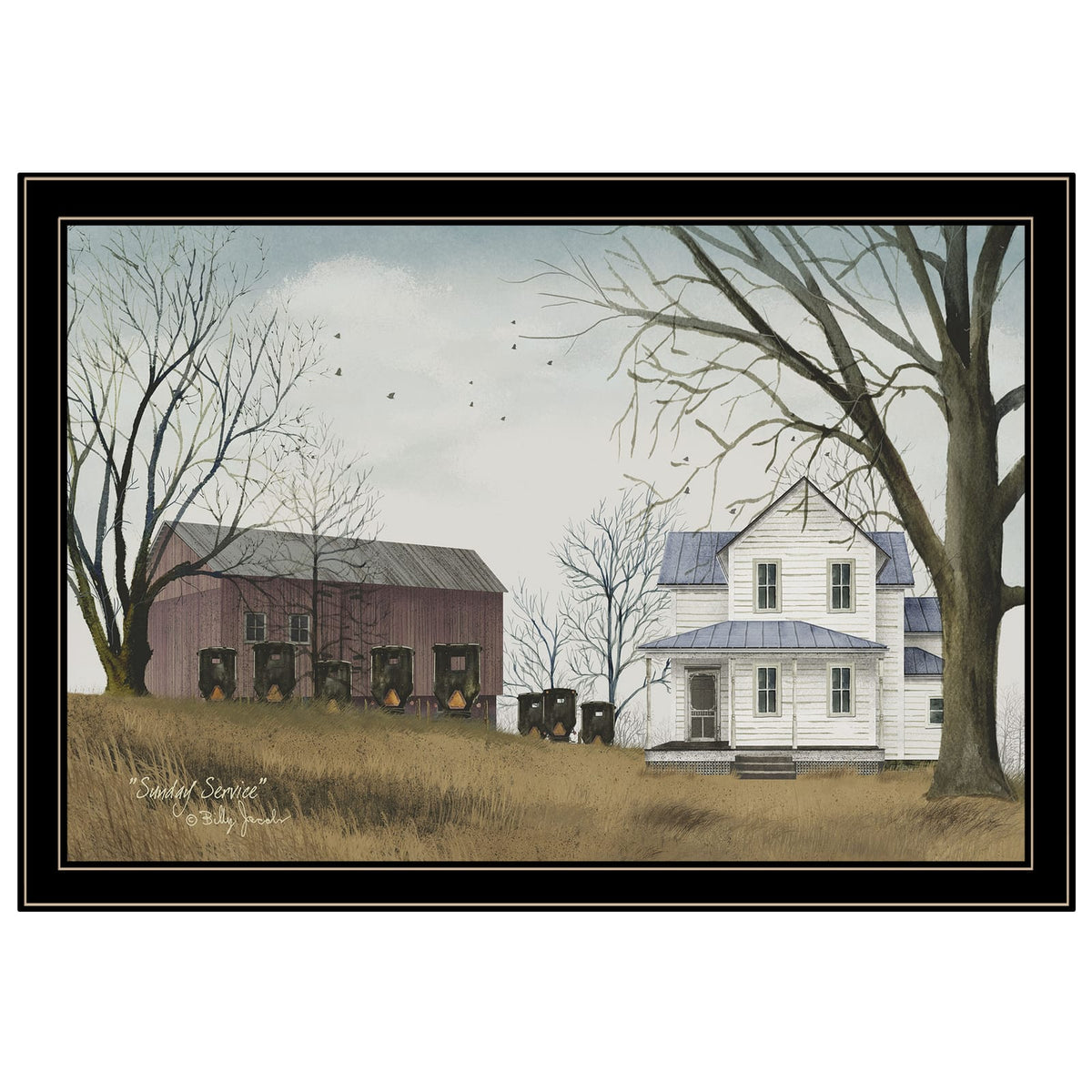 Black Framed Wall Art Print for Bedroom Decor