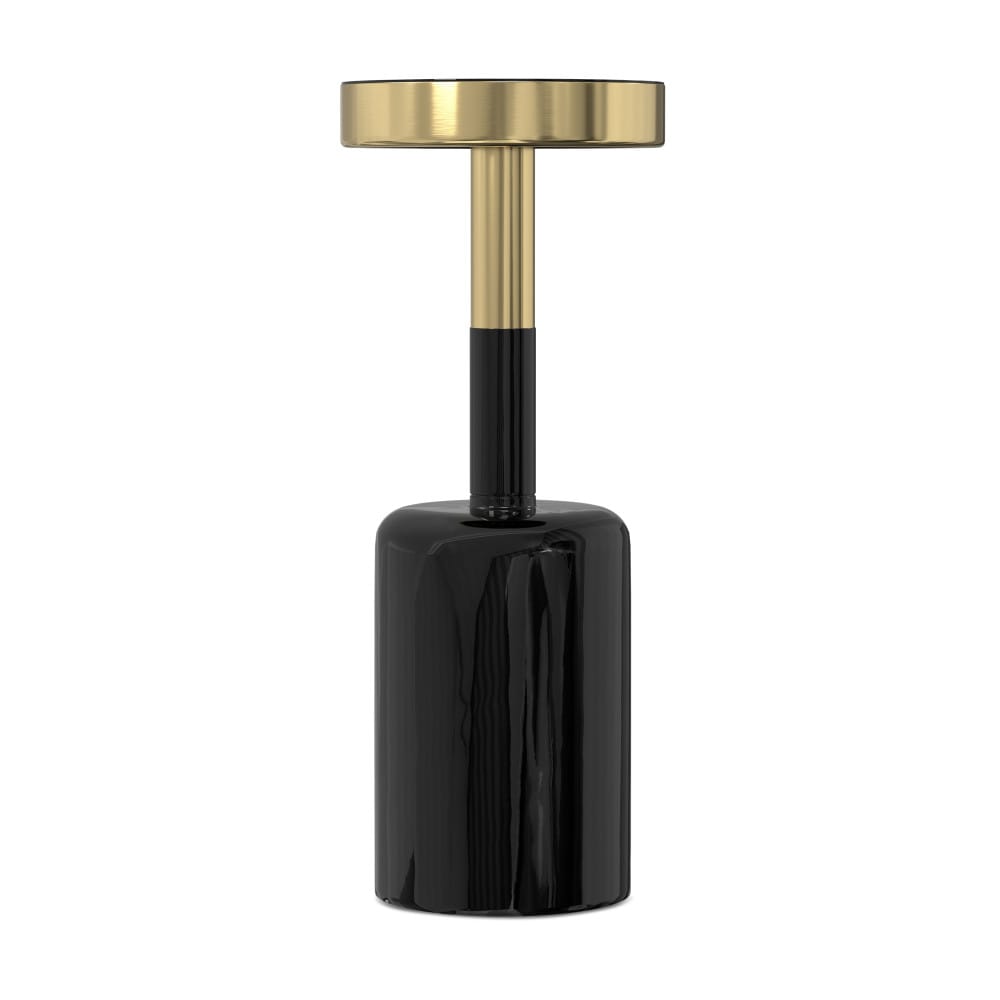 Frannie Side Table: Gold & Black Glass Metal Accent Table