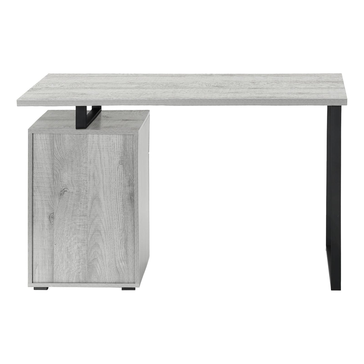 Modern Grey Particle Board Computer Desk with Storage Drawers for Home Office