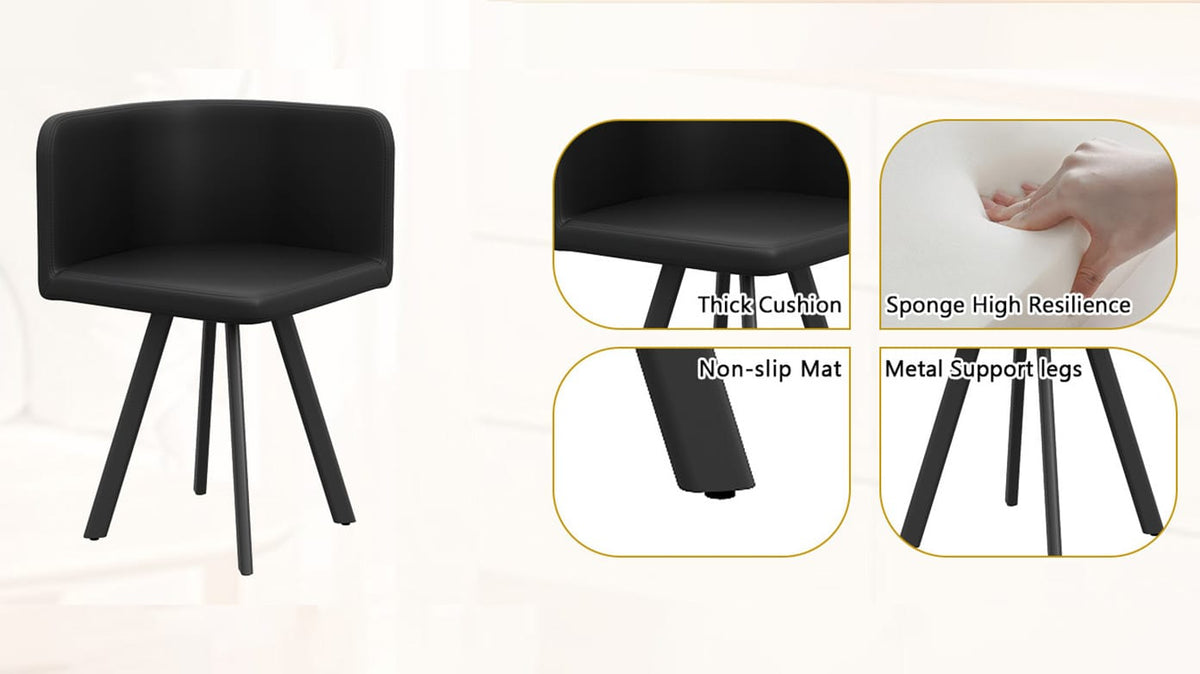 Dining Room 9-Piece Oval Dining Table Set - Seats 8, Black Wood Grain & PU Leather