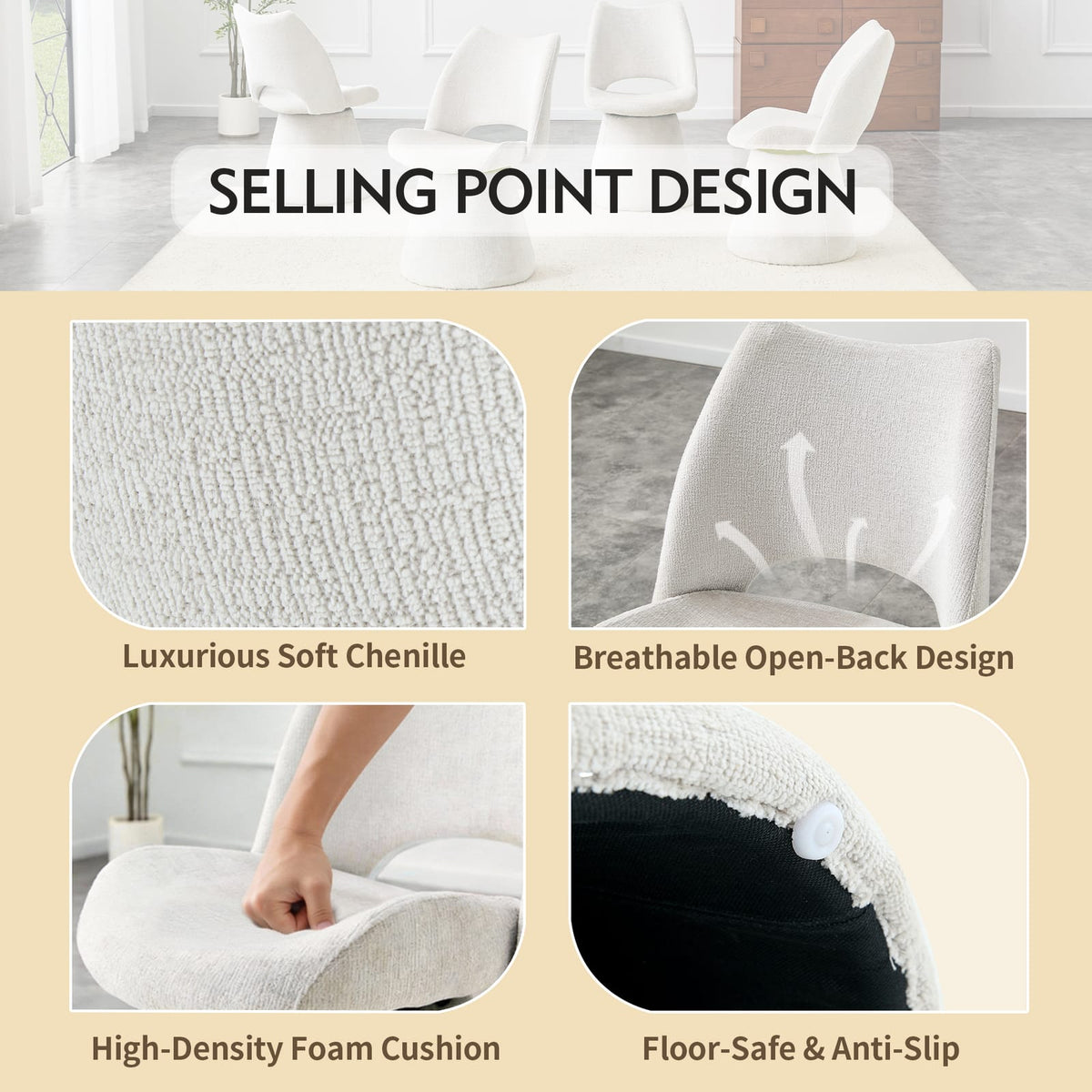 Modern Velvet Dining Chairs with Metal Frame for Kitchen Storage