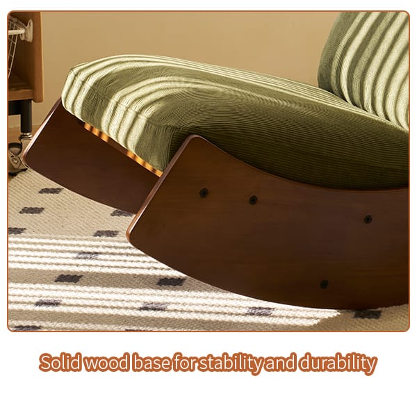 Comfortable Green Glider Rocking Chair - Fabric & Wood Frame for Living Room