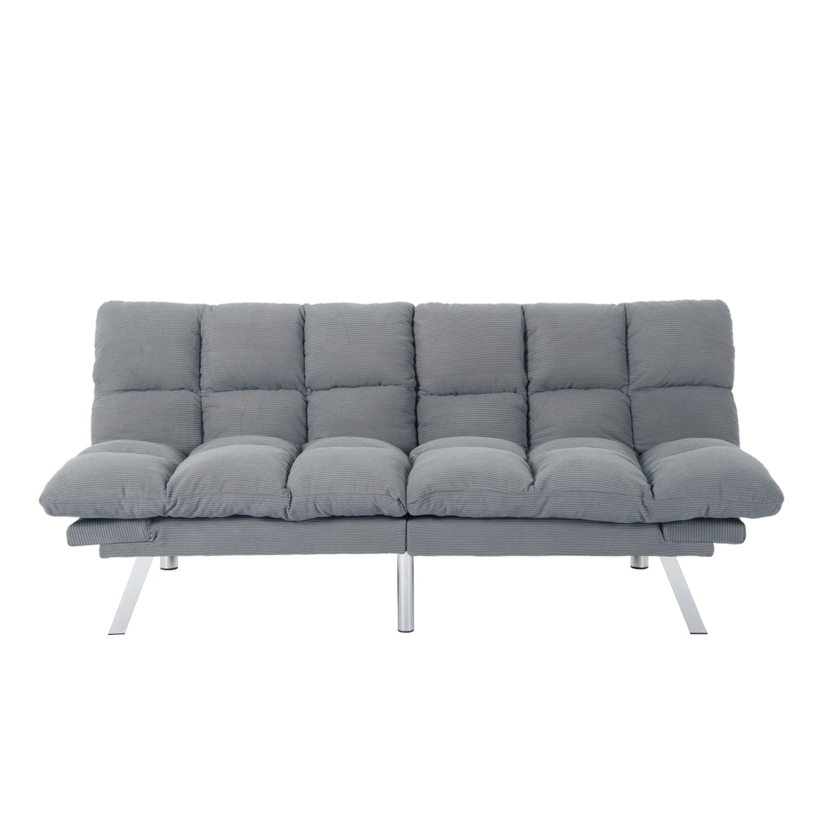 Light Gray Corduroy Sofa Bed - 2-Seat Sofa Bed for Apartments for Living Room