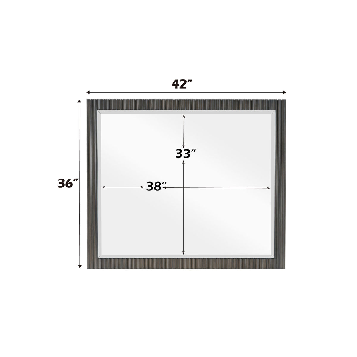 Espresso Mirror with Beveled Edge - 42" Vanity Mirror