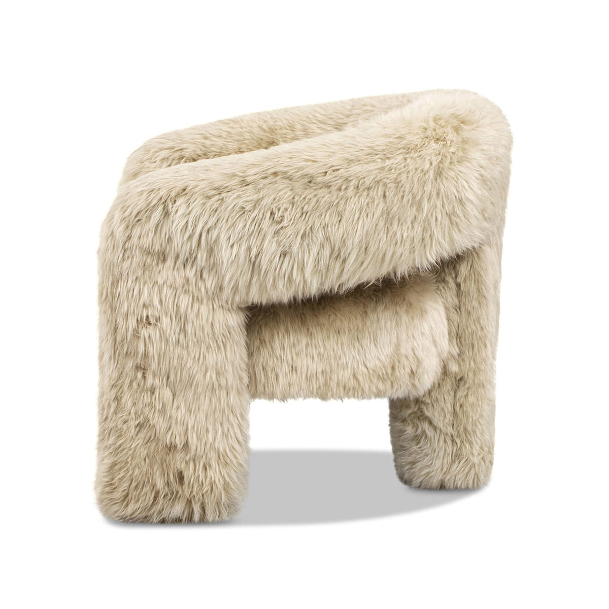 Avalon Sheepskin Accent Chair - Natural Blonde Fur, 35" for Living Room