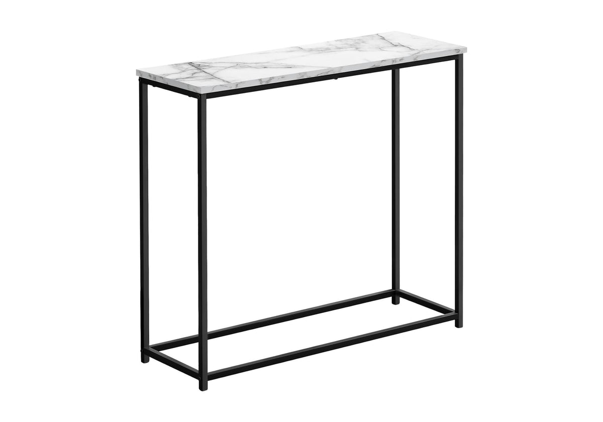 White Marble Console Table - Entryway Accent Table