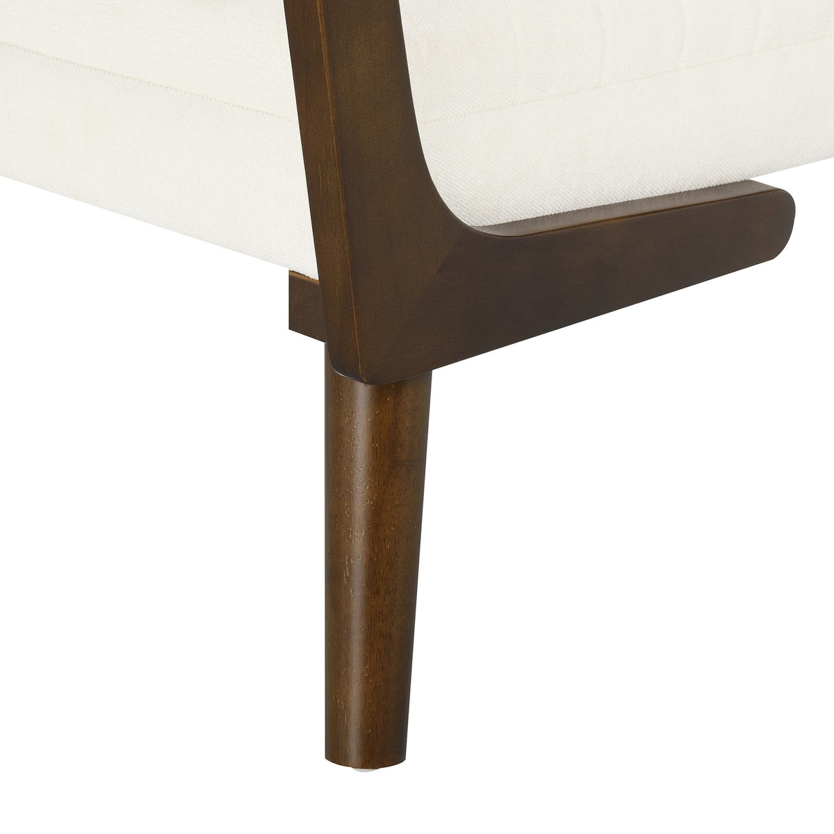 52 Inch Mid Century Modern Ottoman Beige Chenille Footrest Bench for Living Room