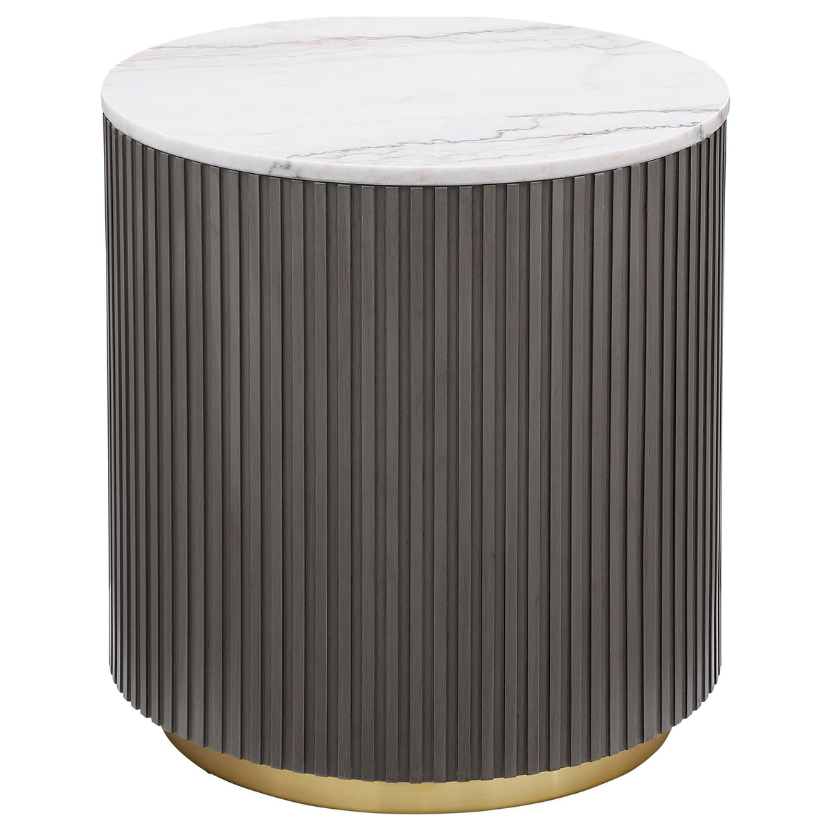 Sennewald White Round Marble Coffee Table Set for Living Room