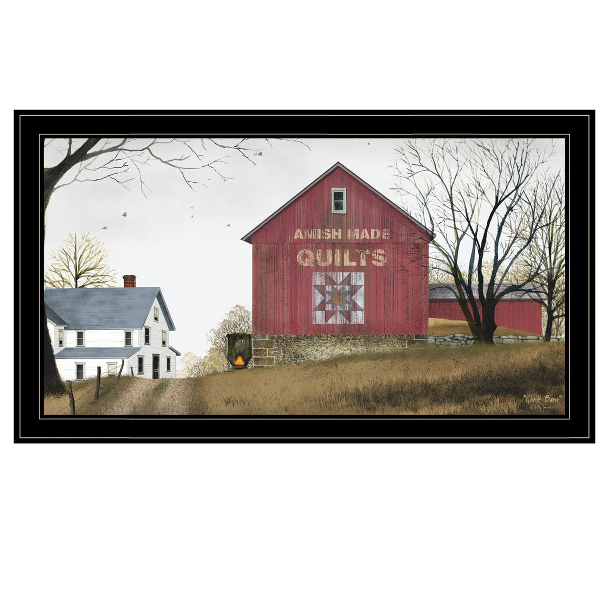 Ready to Hang Framed Print - Black Frame Barn Quilt