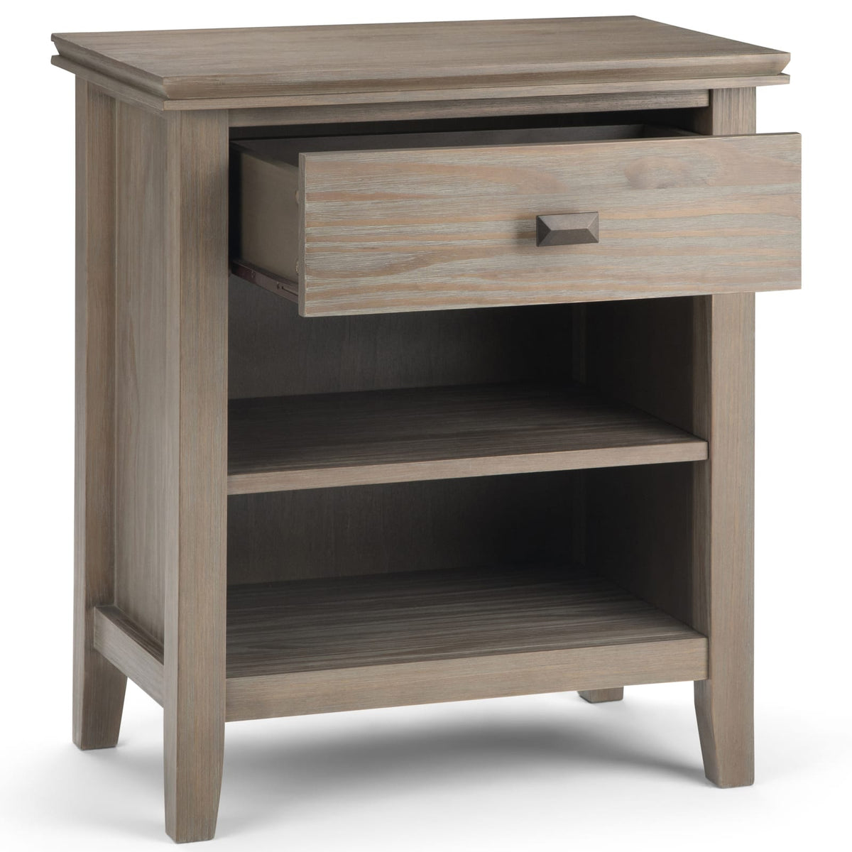 Artisan 24 inch Wide Solid Wood Bedside Table - Light Brown