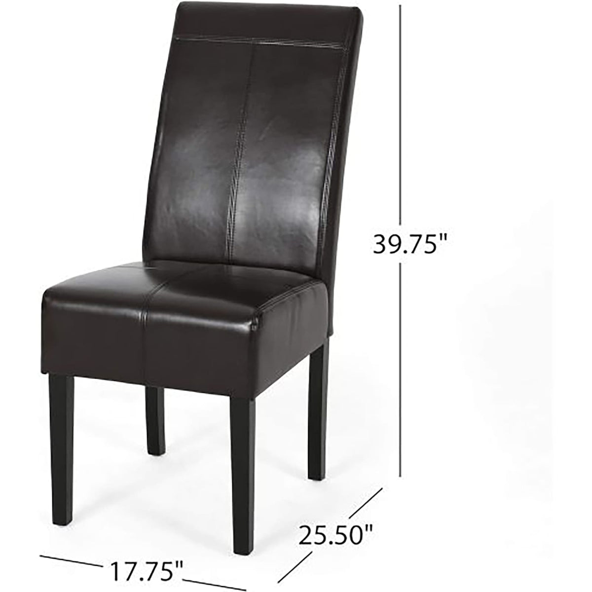 Chocolate Leather Dining Chairs Set for Elegant Kitchen Use