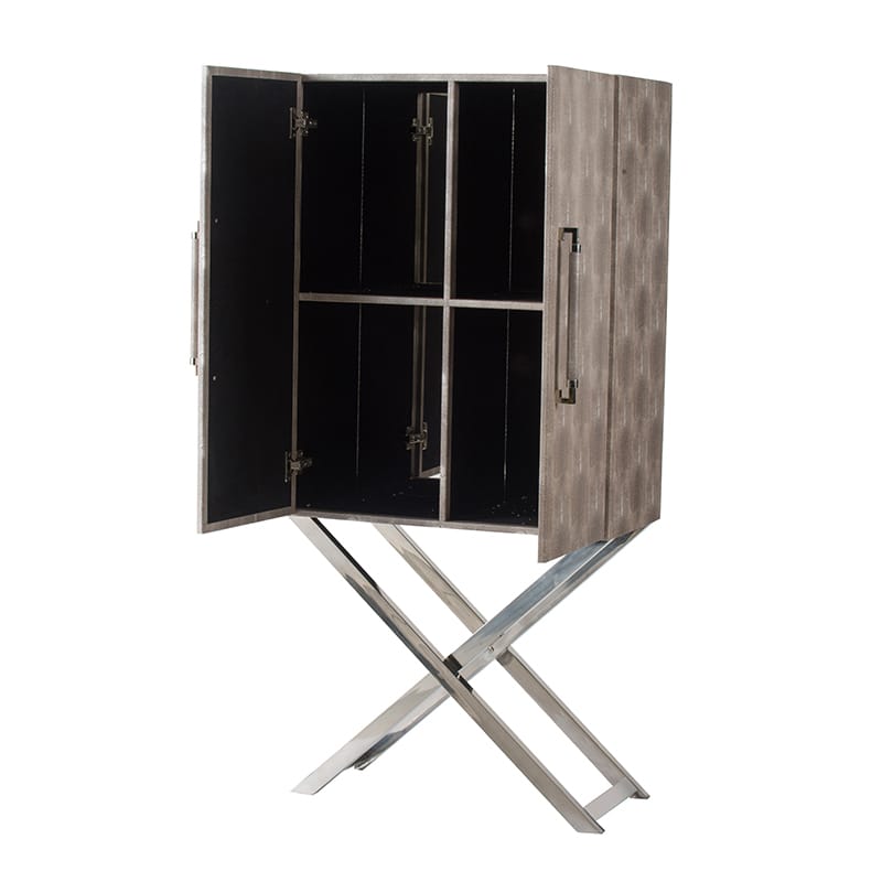 Silver PU Bedroom Cabinet - 27.6" Wide