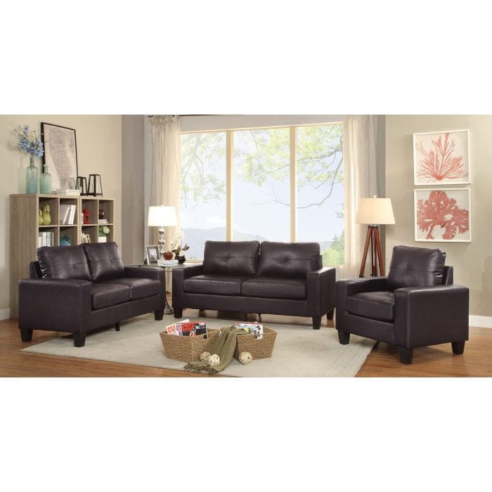 Dark Brown Modular Loveseat - Compact Design for Living Room