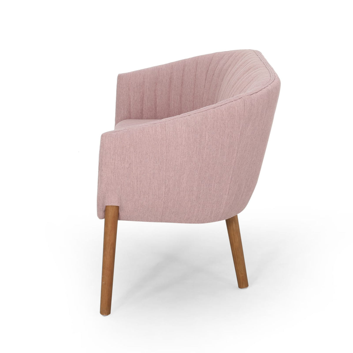 Blush Fabric Loveseat - Mid Century Modern Style