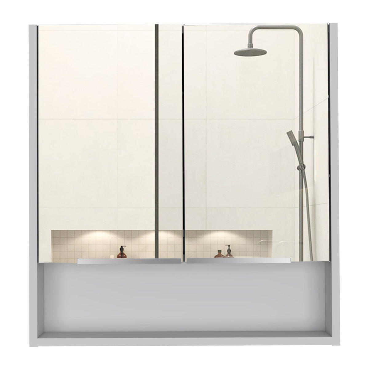 Manchester Rectangle Medicine Cabinet with Mirror White - Bathroom Storage