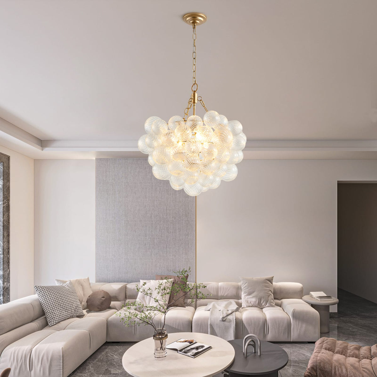 Gold Iron Pendant Light Chandelier - 20 Inch Modern Lighting