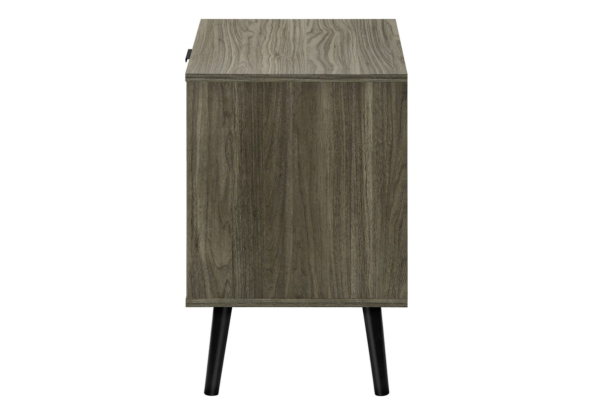 Grey Accent Table - Bedroom Nightstand Storage Drawer for Living Room