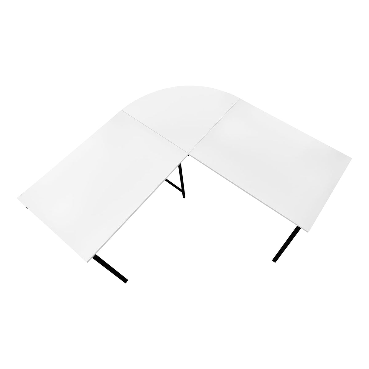 L-Shaped Computer Desk, 55" White Laminate MDF - Corner Office Desk