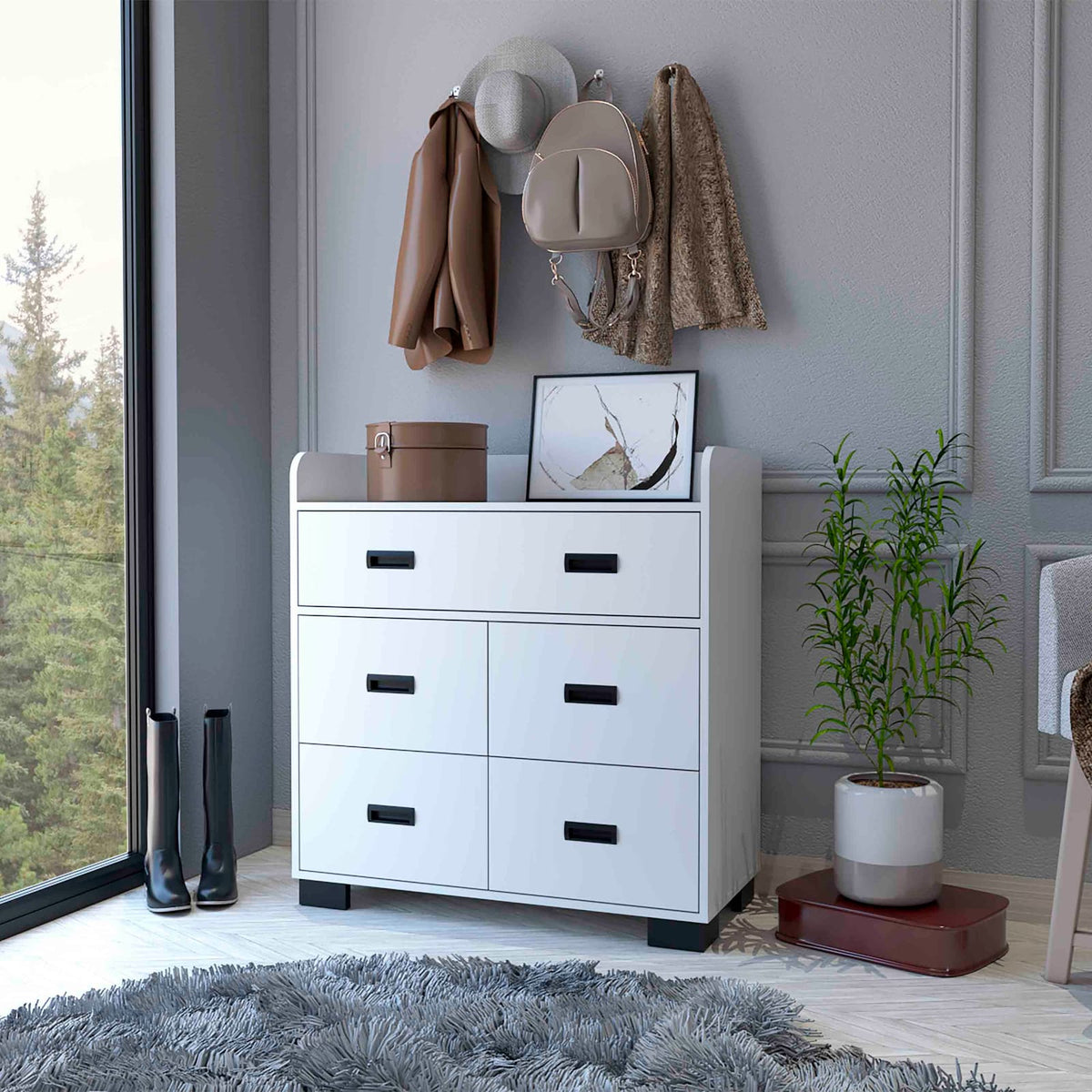 White 33.46" Wide Dresser - Double Drawer