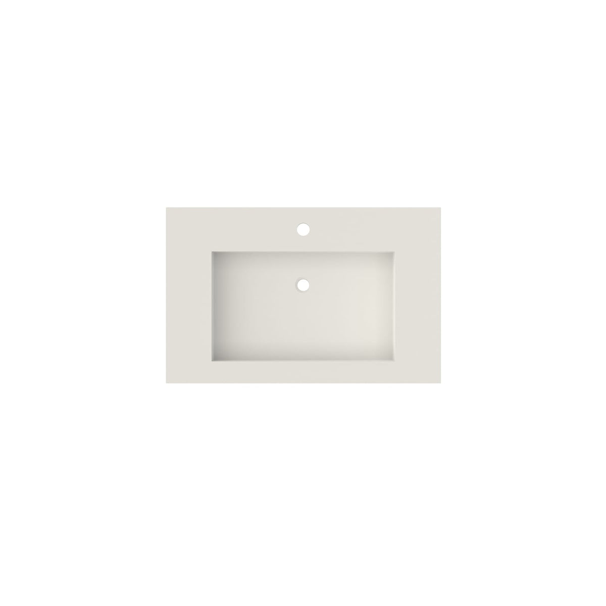 White Solid Surface Bathroom Vanity - 29.5"