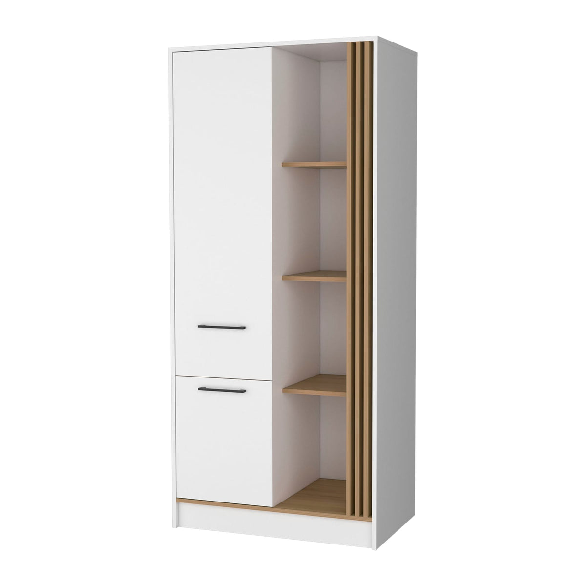 Natural Oak Wardrobe Organizer - Stylish Bedroom Storage