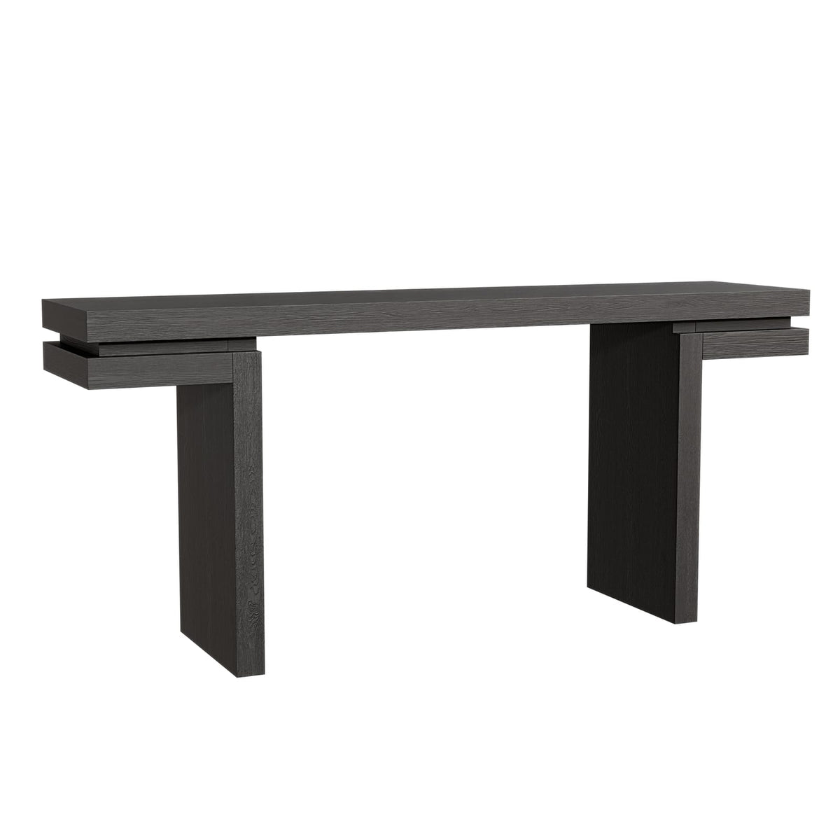 66" Extra Wide Real Wood Veneered Console Table - Black Sofa Table