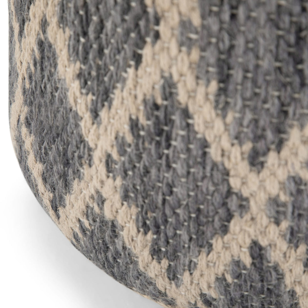 Gray Round Pouf Footstool for Living Room Comfort and Accent Decor