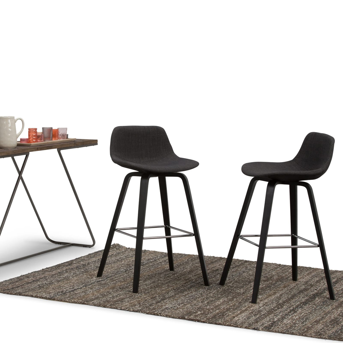 Randolph Bentwood Counter Stool Set of 2 - Black Wood