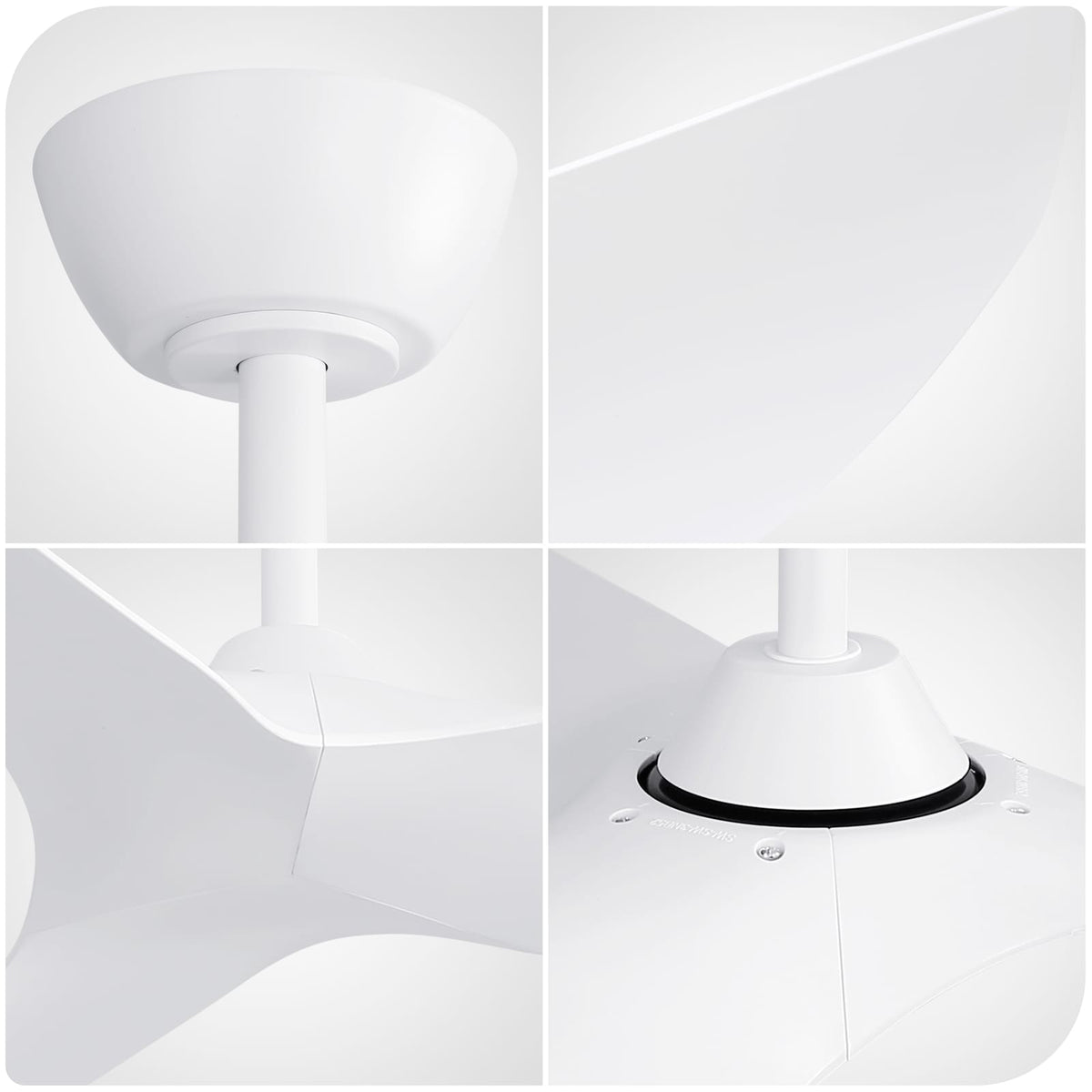 38 Inch White ABS Ceiling Fan DC Motor Remote