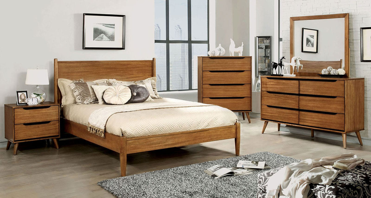 Mid-Century Modern Oak Dresser - 34" W x 17" D x 48" H