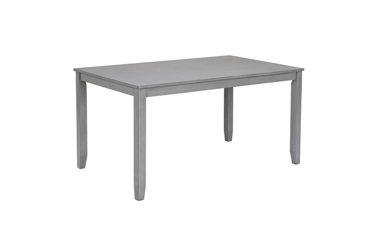 Gray Acacia Wood Dining Table - 4 Person Rectangular Table for Dining Room