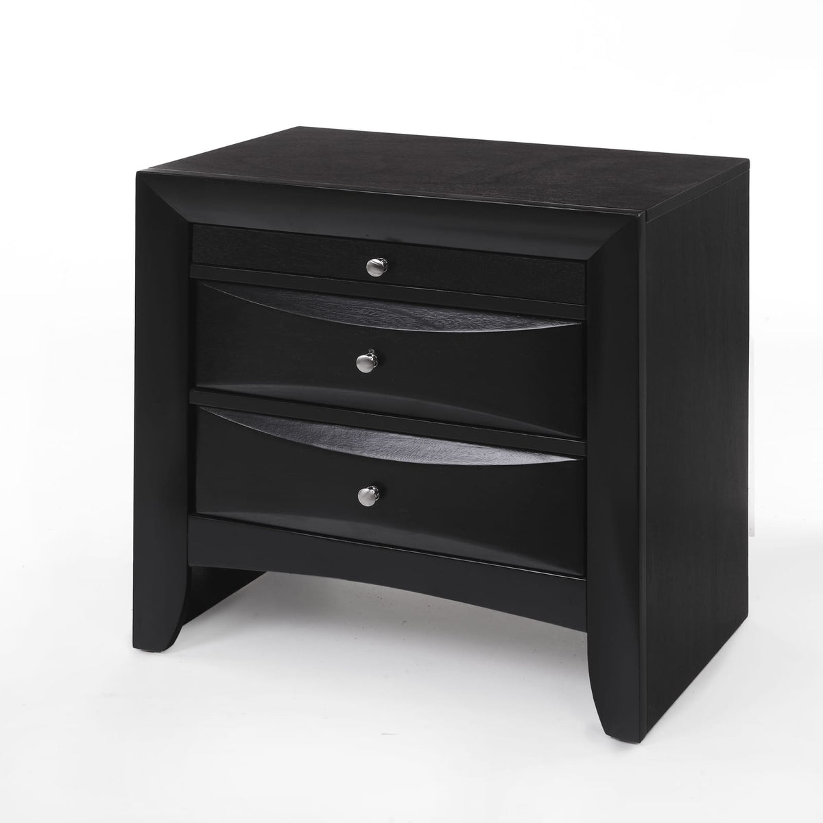 Ireland Black Finish Nightstand - Sleek Storage & Style