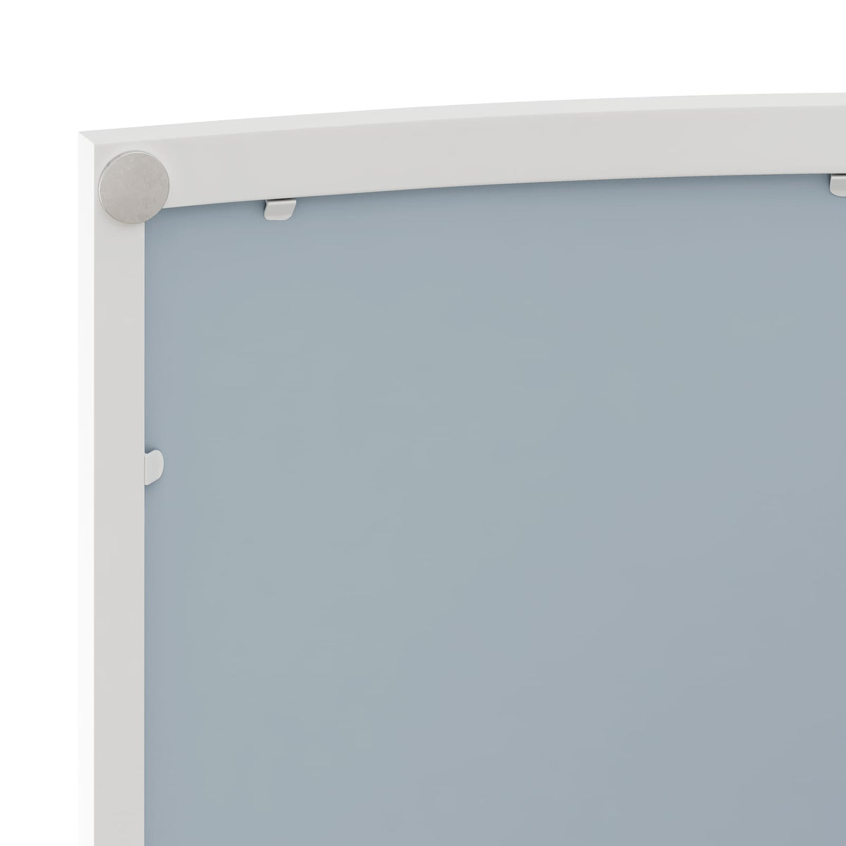23.62" White Iron Mirror Cabinet - Double Door Storage for Living Room