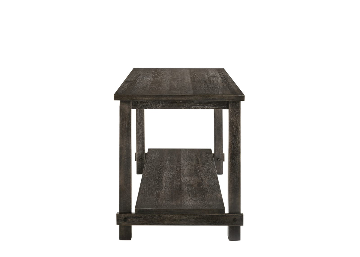 Gray Counter Height Dining Table with Storage Shelf