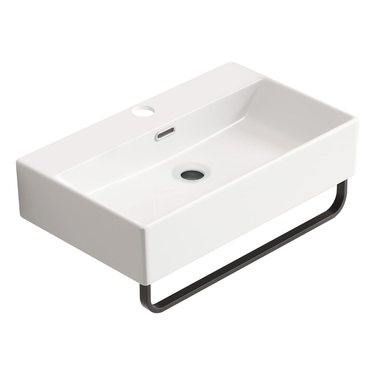 Small White Ceramic Vessel Sink - Wall Mount Bathroom Vanity