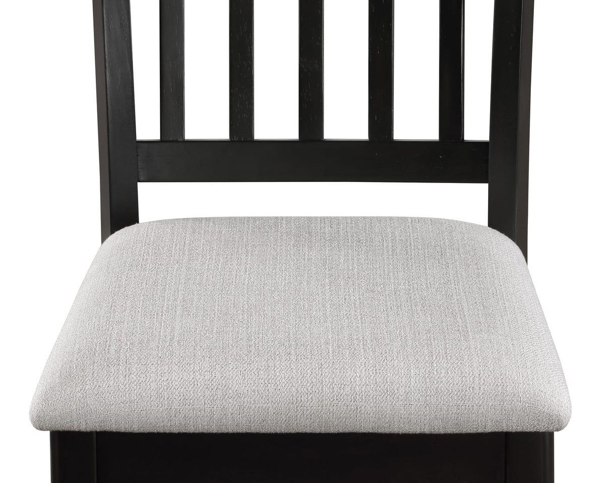 Cream Dark Brown Square Dining Set with Upholstered Chairs