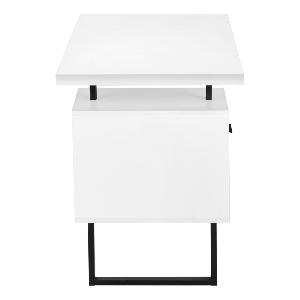 60" White Computer Desk with Storage Drawers