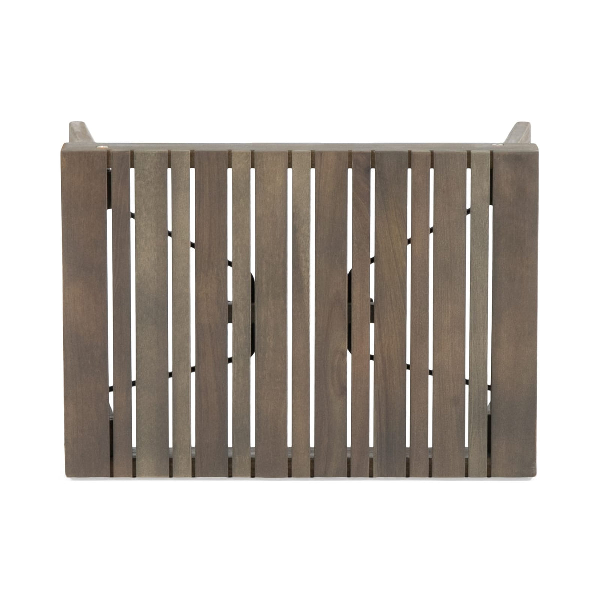 Foldable Grey Acacia Wood Side Table for Garden or Poolside Decor