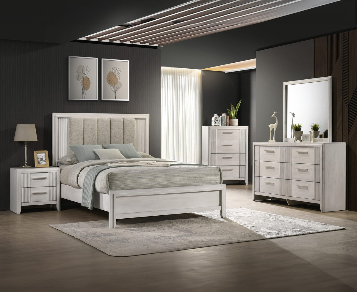 Antique White 2-Drawer Nightstand - Contemporary Bedroom Storage