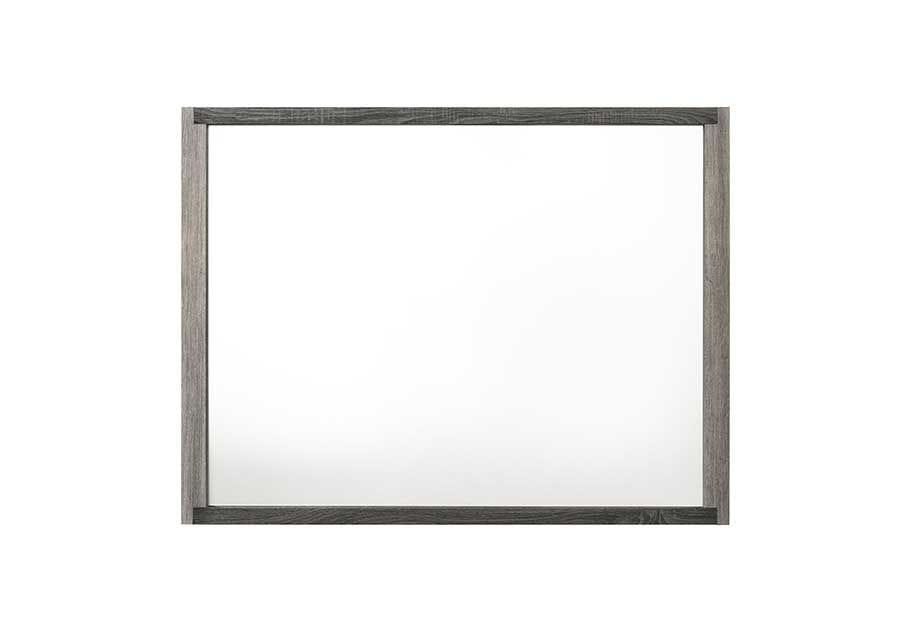 Gray Mirror Vanity with Synthetic Wood Finish for Bedroom