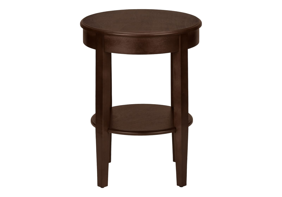Espresso Accent Table - 2 Tier Storage Nightstand