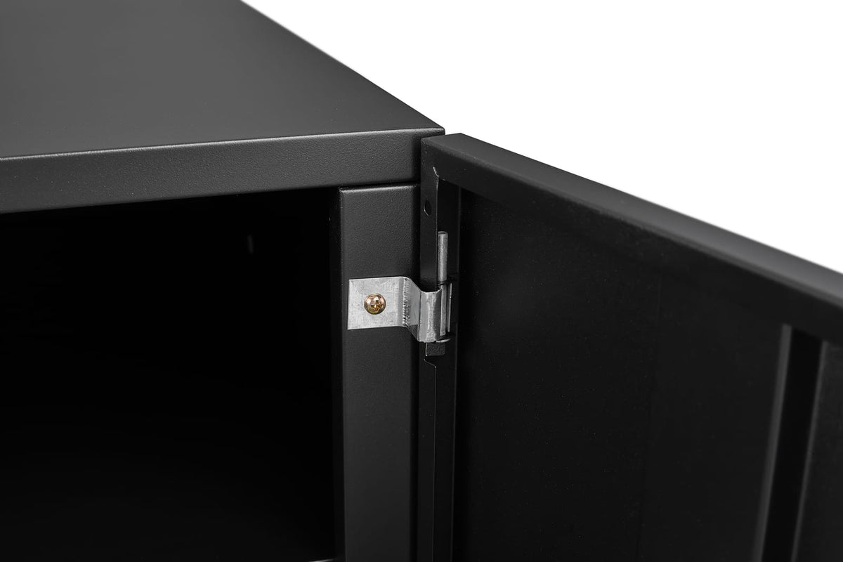 Black Metal Printer Cabinet - Mobile File Cabinet with Lockable Casters