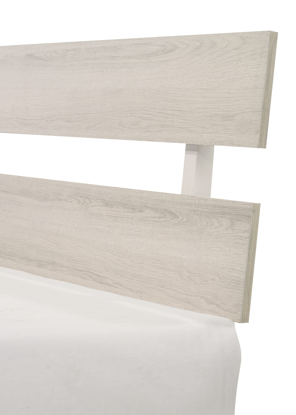 Queen White Washed Wood Platform Bed Frame