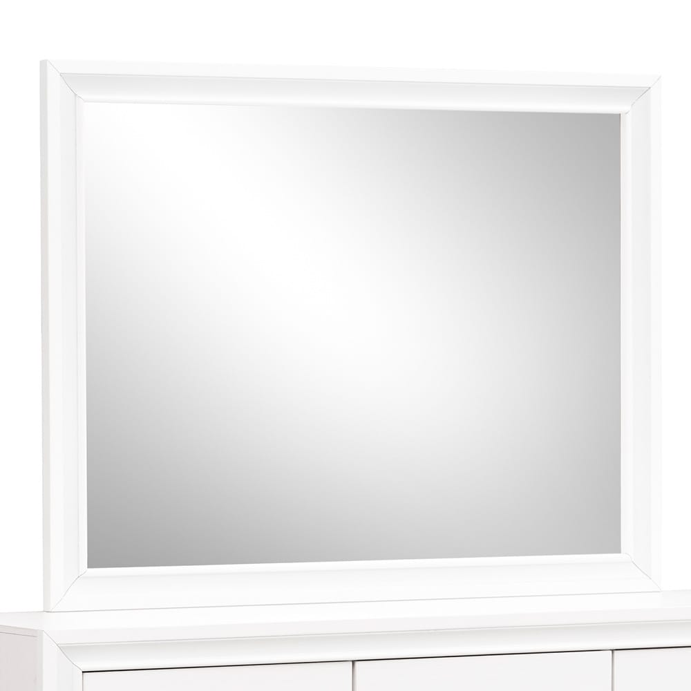 White Mirror Vanity with Wood Frame - 37"H x 46"W