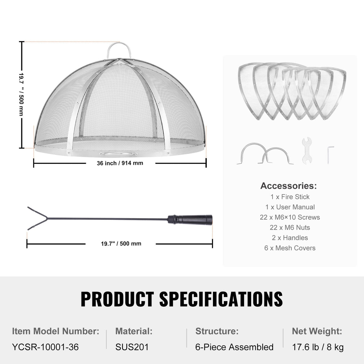 Stainless Steel Fire Pit Cover for Outdoor Patio Safety